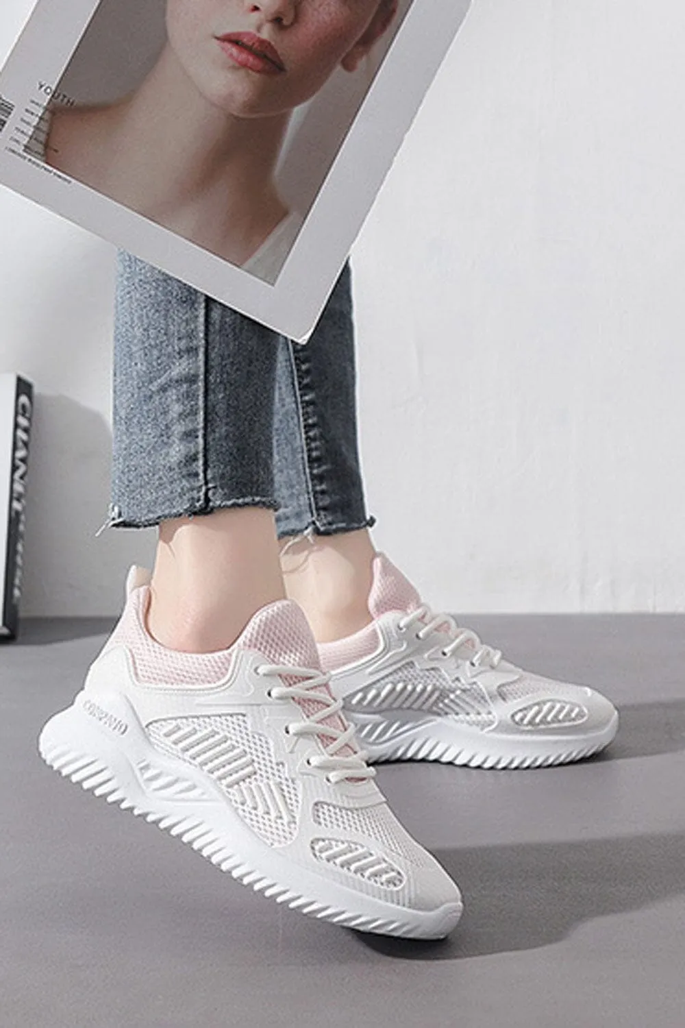 Women's Textured Mid-Sole Sneakers