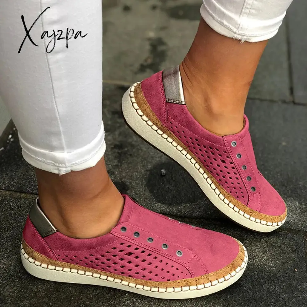 Xajzpa - Women Casual Slip On Hollow-Out Sneakers