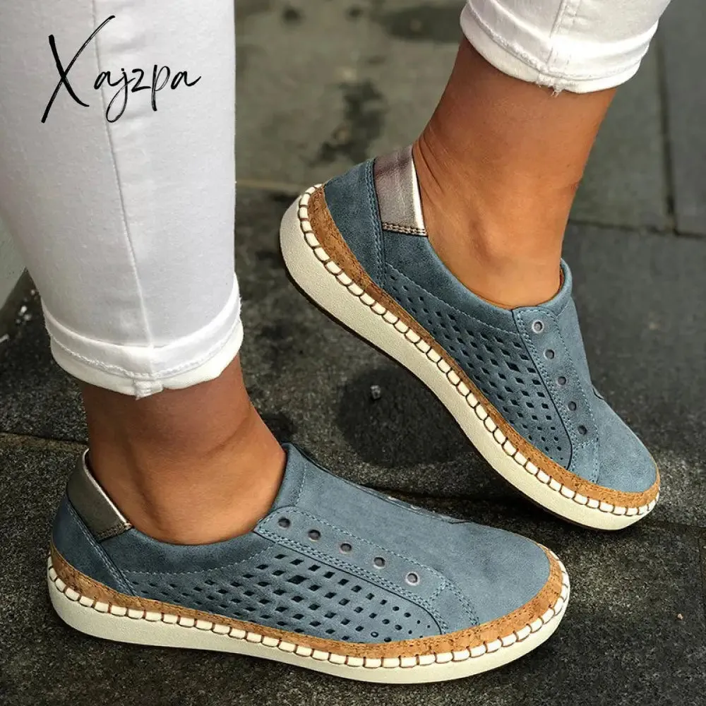 Xajzpa - Women Casual Slip On Hollow-Out Sneakers