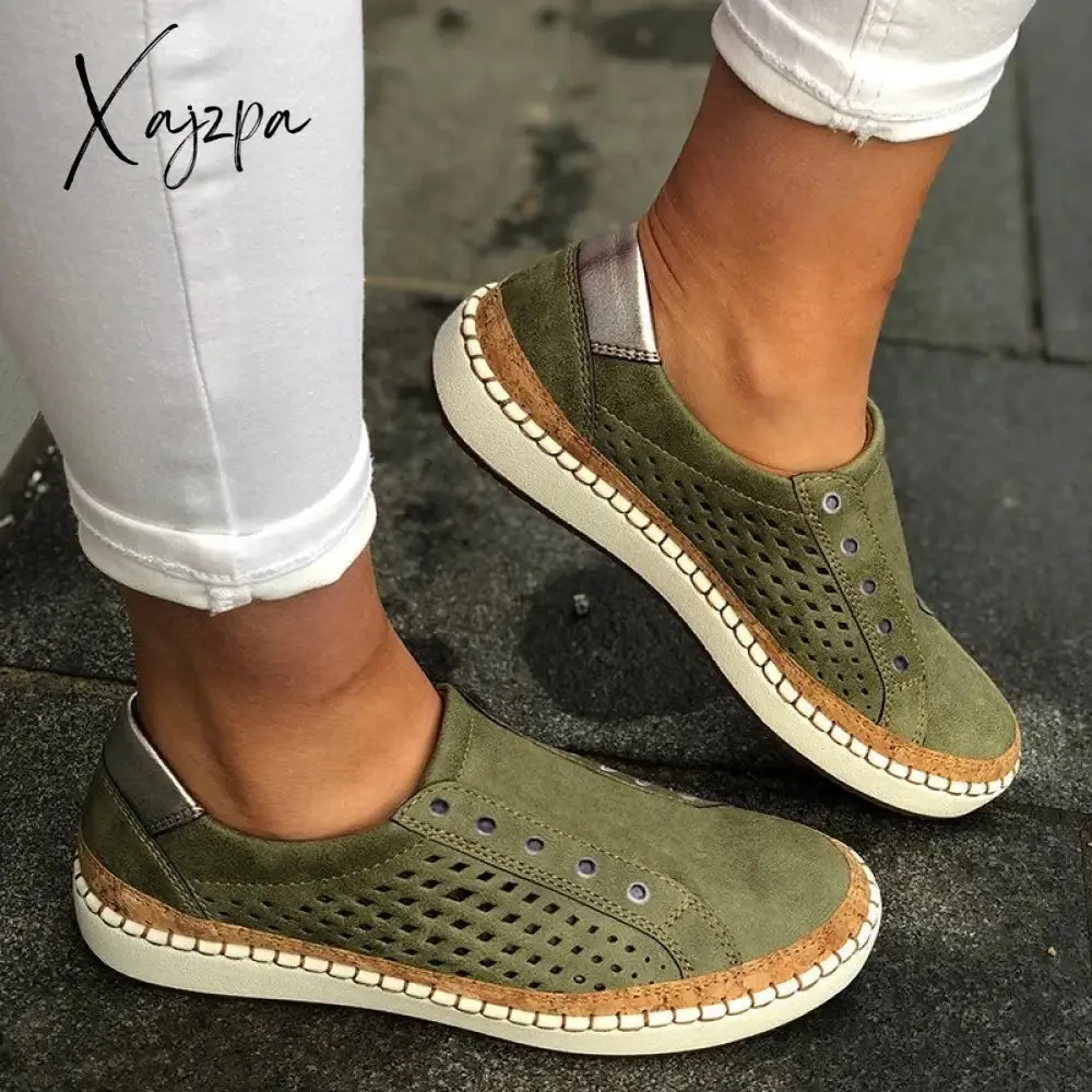 Xajzpa - Women Casual Slip On Hollow-Out Sneakers