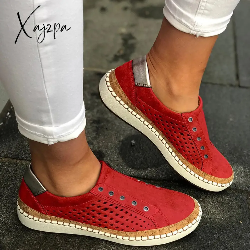 Xajzpa - Women Casual Slip On Hollow-Out Sneakers