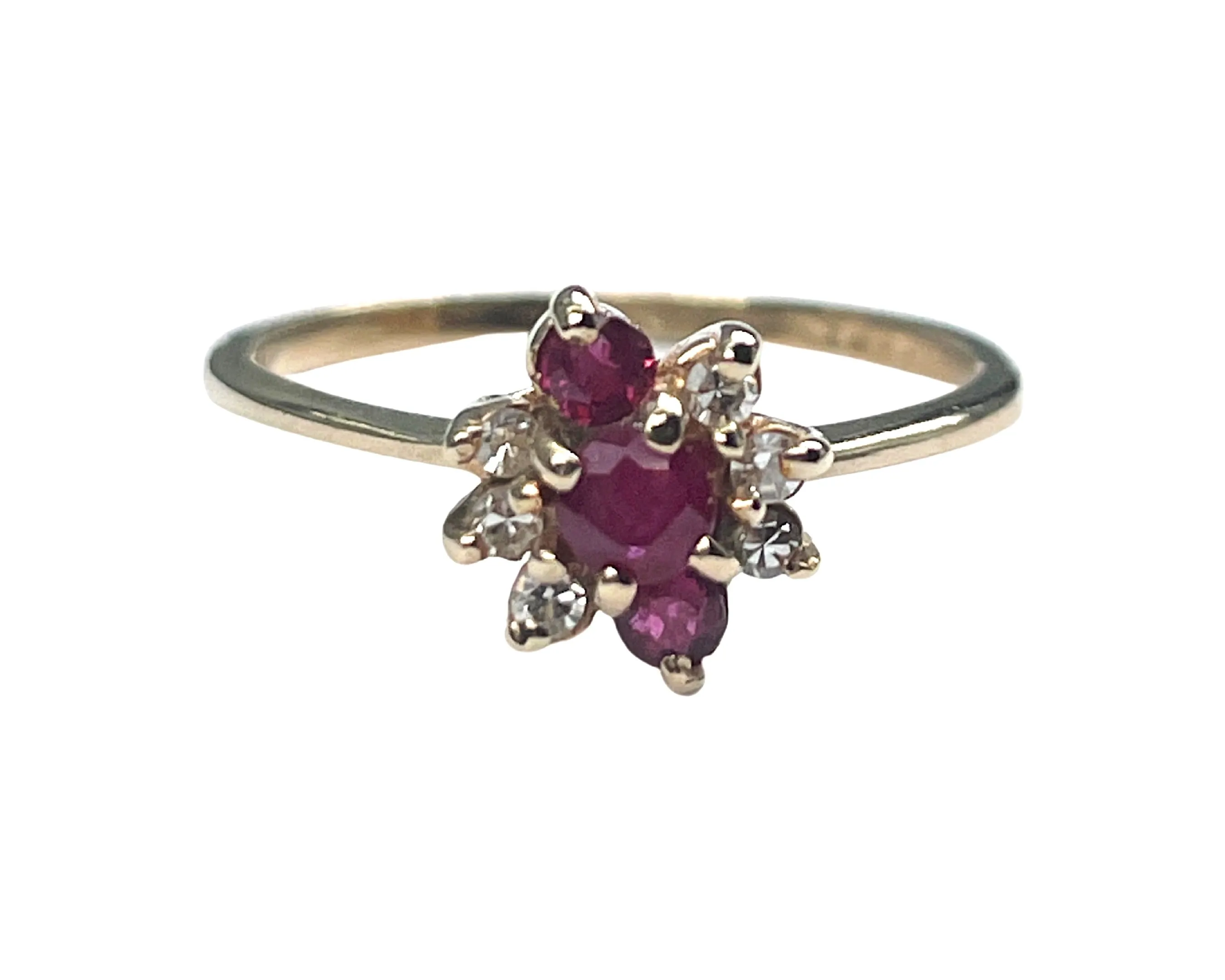 Yellow Gold Ruby and Diamond Ring (Authentic Pre-Owned)