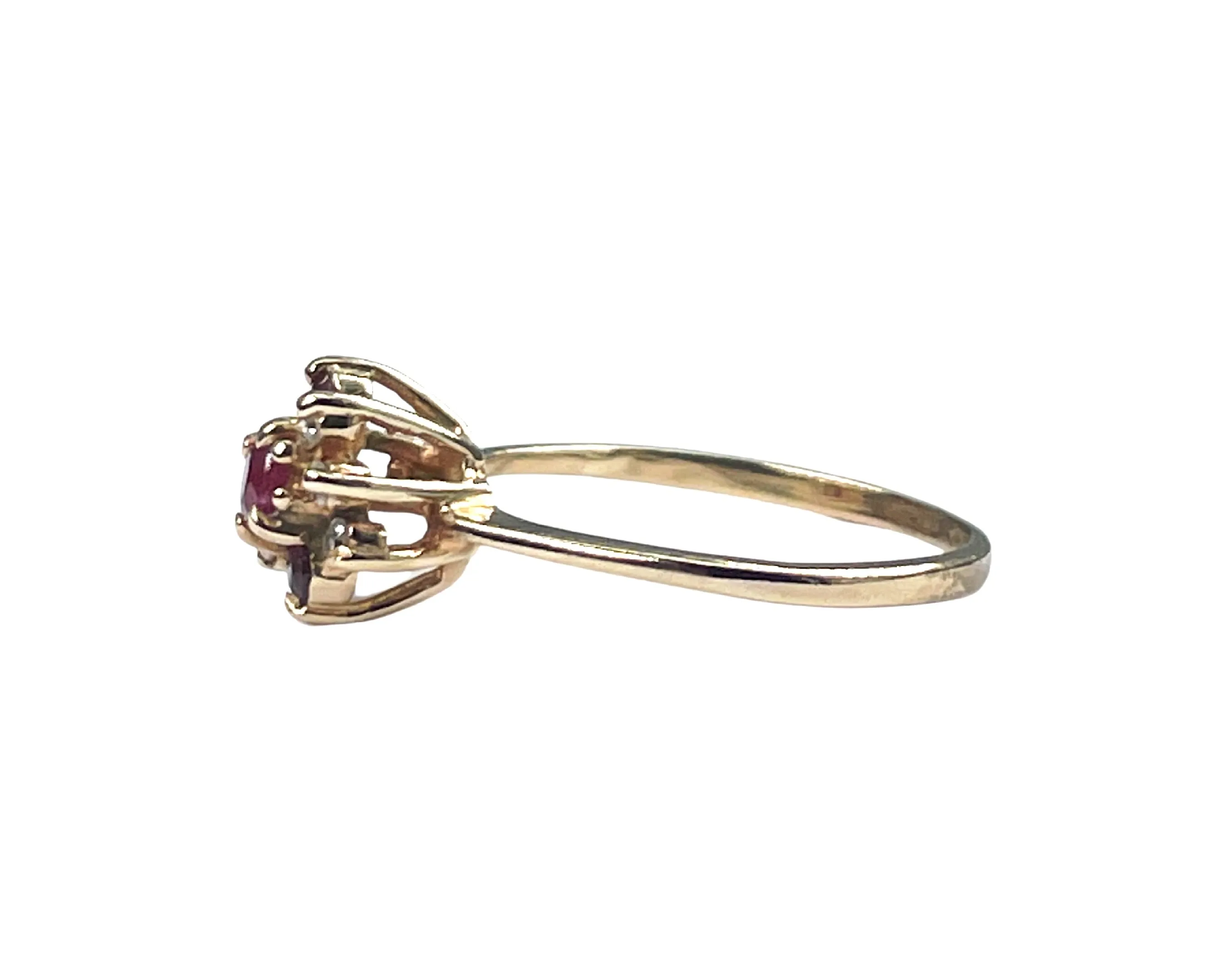 Yellow Gold Ruby and Diamond Ring (Authentic Pre-Owned)