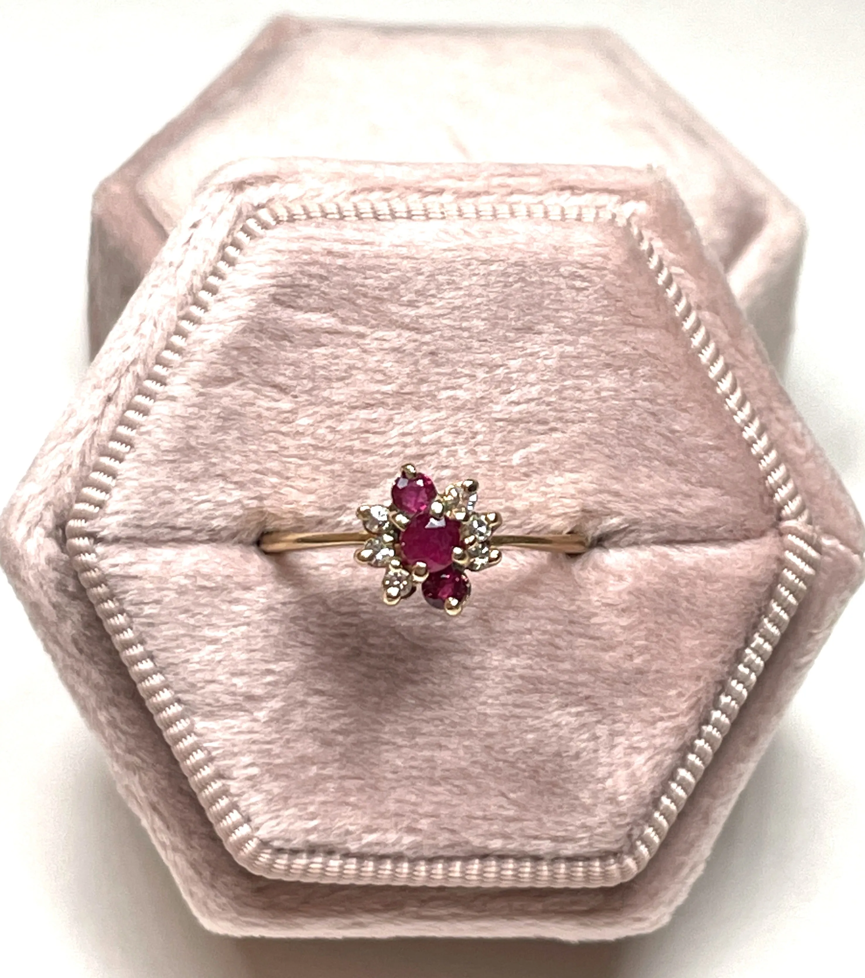 Yellow Gold Ruby and Diamond Ring (Authentic Pre-Owned)