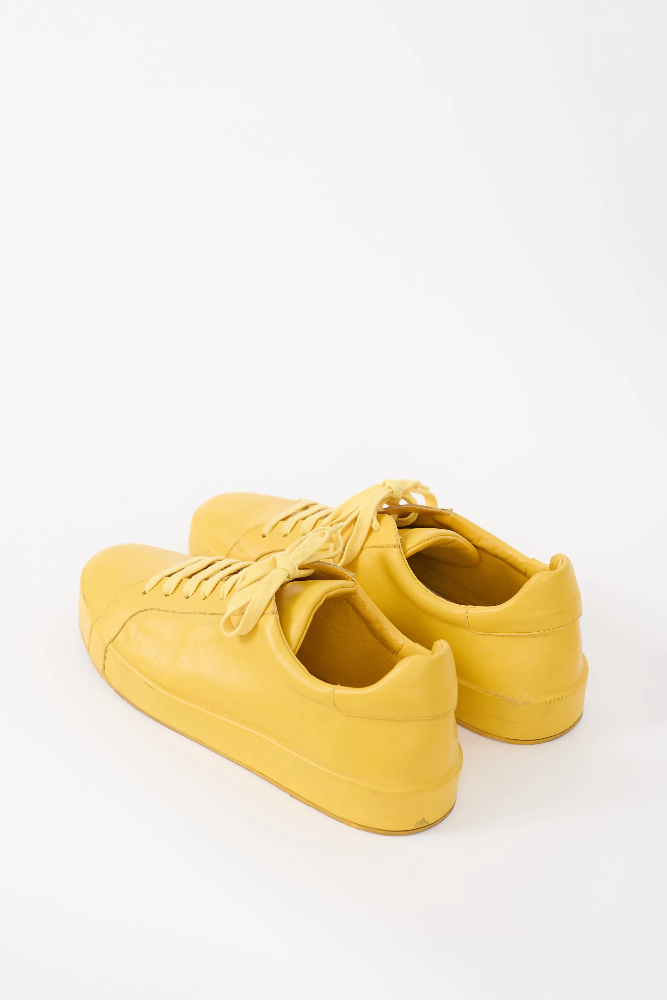 Yellow Leather Low Top Sneaker