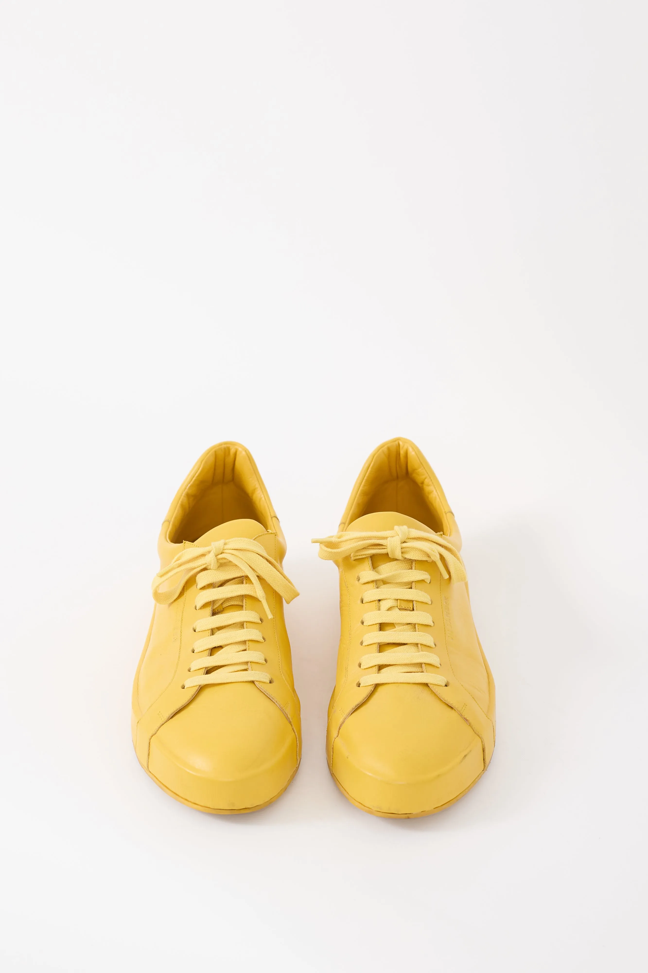 Yellow Leather Low Top Sneaker